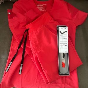 Neon Red XS Figs Scrubs